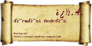Ürmösi András névjegykártya