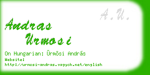 andras urmosi business card
