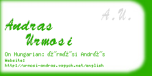 andras urmosi business card